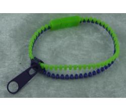 Reißverschluß Armband 19cm Neon grün/lila
